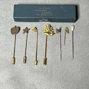 Vintage Hat Pin/Straight Pin Lot With Hat Pin Jewelry Box-Original